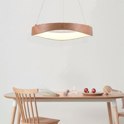 LED Csillár zsinóron LED/25W/230V 3000K ø 50 cm barna