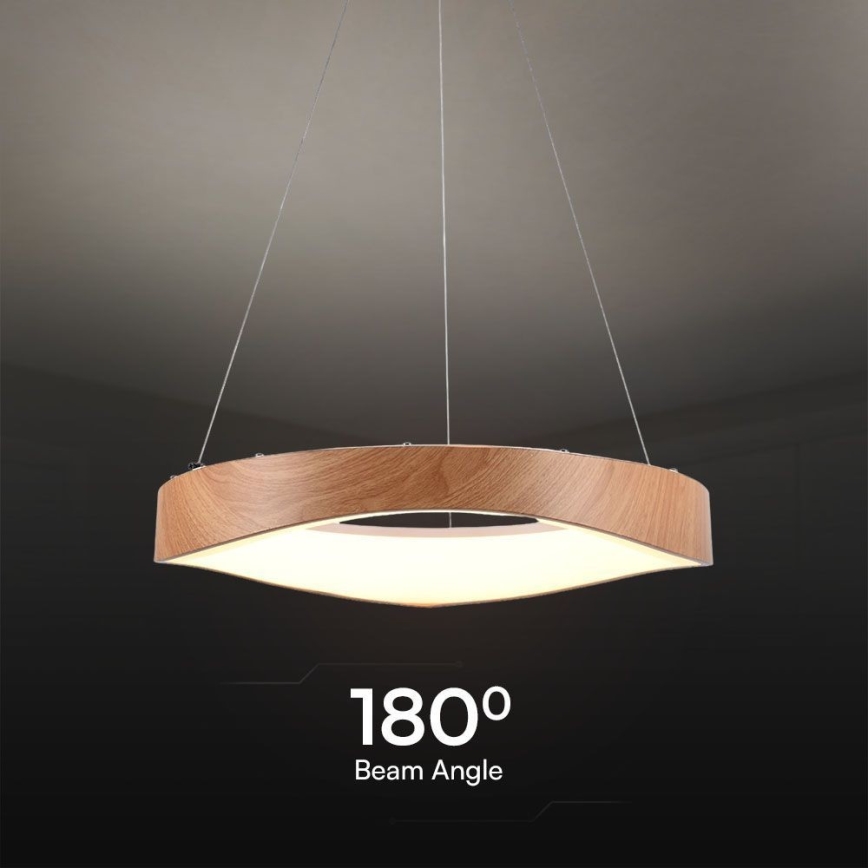 LED Csillár zsinóron LED/25W/230V 3000K ø 50 cm barna