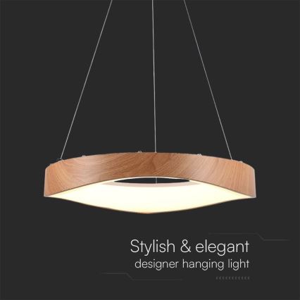 LED Csillár zsinóron LED/25W/230V 3000K ø 50 cm barna