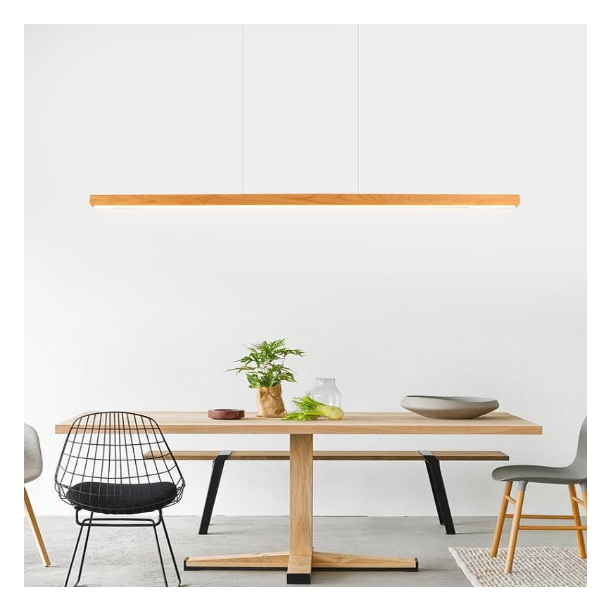 LED Csillár zsinóron LED/26W/230V 4000K 150 cm bükkfa/tömör fa