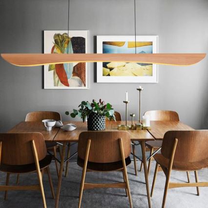 LED Csillár zsinóron LED/26W/230V 4000K 150 cm bükkfa/tömör fa