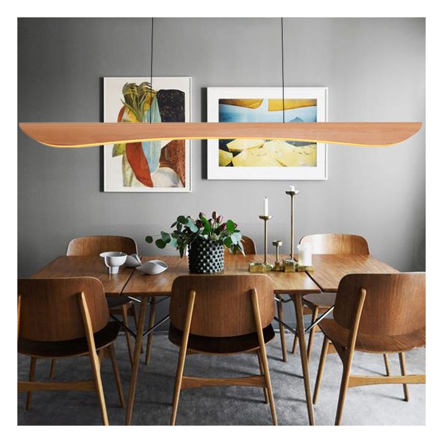 LED Csillár zsinóron LED/26W/230V 4000K 150 cm bükkfa/tömör fa