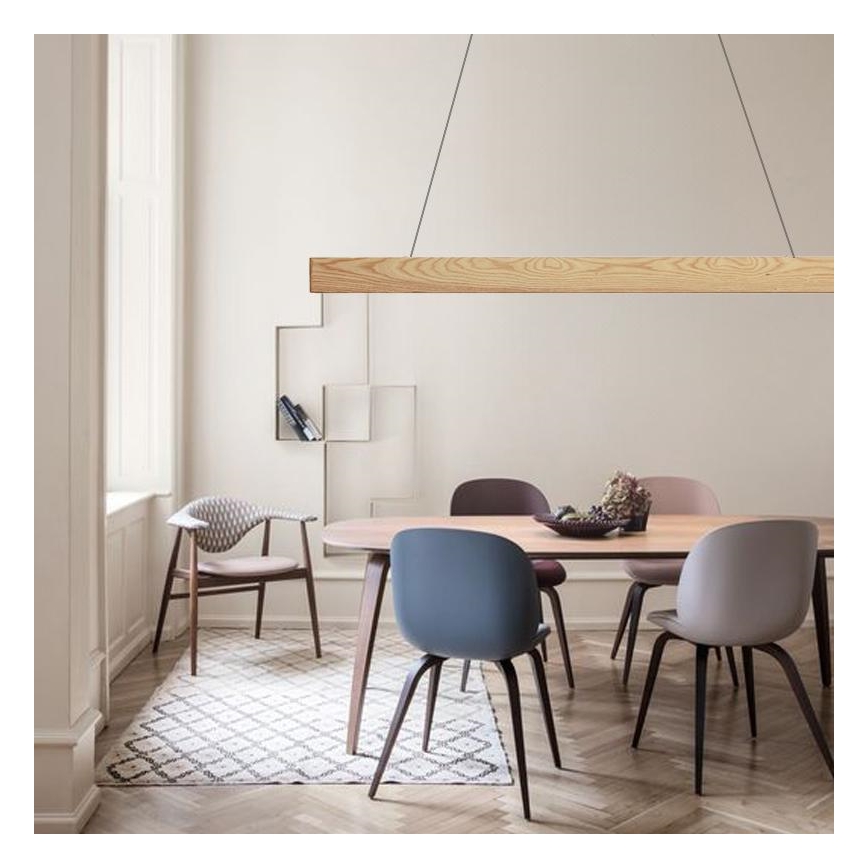 LED Csillár zsinóron LED/26W/230V 4000K 150 cm kőris/tömör fa