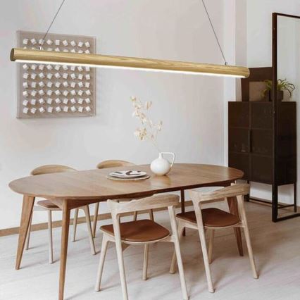 LED Csillár zsinóron LED/26W/230V 4000K 150 cm kőris/tömör fa