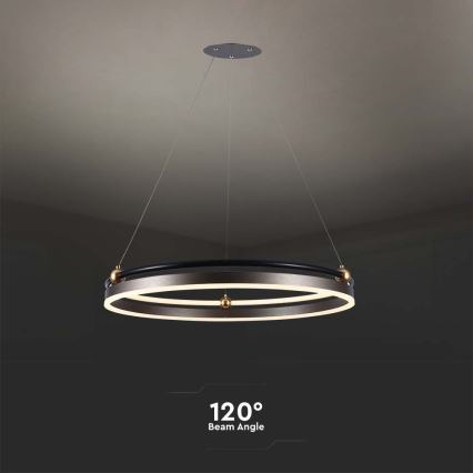 LED Csillár zsinóron LED/30W/230V 3000K átm. 62 cm barna