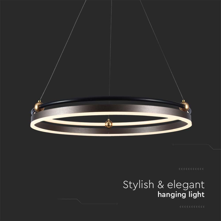 LED Csillár zsinóron LED/30W/230V 3000K átm. 62 cm barna