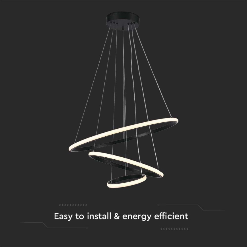 LED Csillár zsinóron LED/32W/230V 3000K fekete