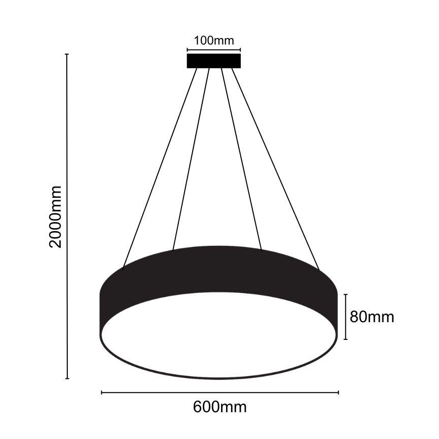 LED Csillár zsinóron LED/35W/230V 4000K átm. 60 cm