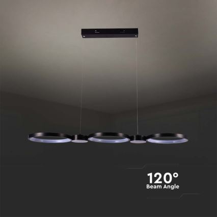 LED Csillár zsinóron LED/38W/230V 4000K fekete