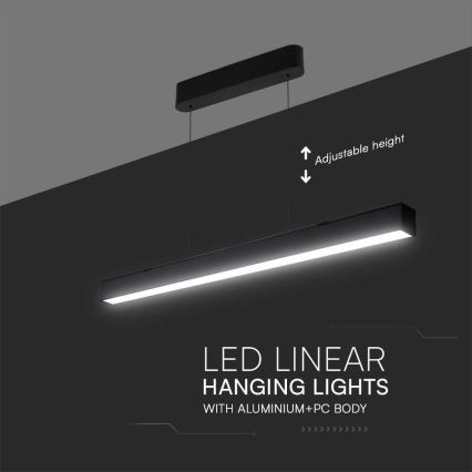 LED Csillár zsinóron LED/40W/230V 3000/4000/6400K fekete