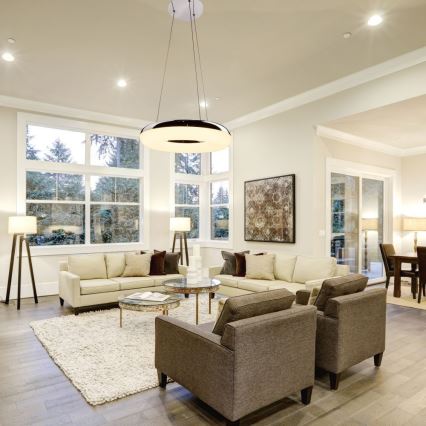 LED Csillár zsinóron LED/40W/230V 3000K átm. 40 cm fényezett króm