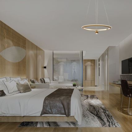 LED Csillár zsinóron LED/45W/230V 4000K átm. 62 cm arany