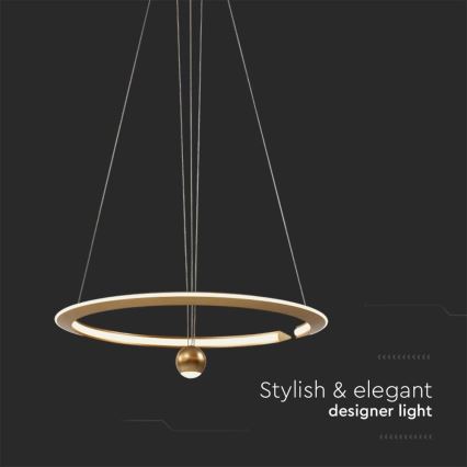 LED Csillár zsinóron LED/45W/230V 4000K átm. 62 cm arany