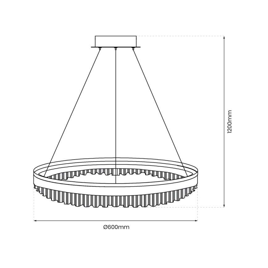 LED Csillár zsinóron LED/52W/230V átm. 60 cm arany