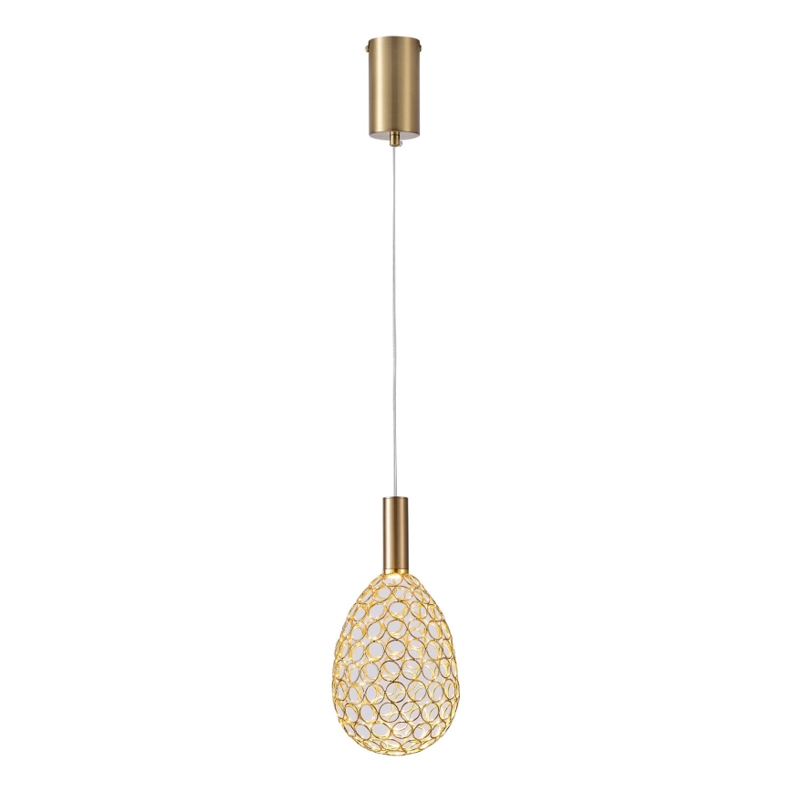 LED Csillár zsinóron LED/6,3W/230V 3000K arany átm. 14 cm