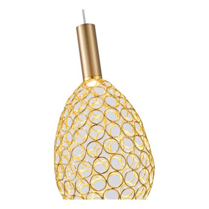 LED Csillár zsinóron LED/6,3W/230V 3000K arany átm. 14 cm