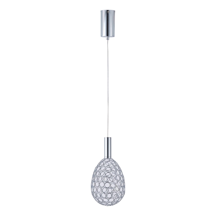 LED Csillár zsinóron LED/6,3W/230V 3000K fényezett króm átm. 14 cm