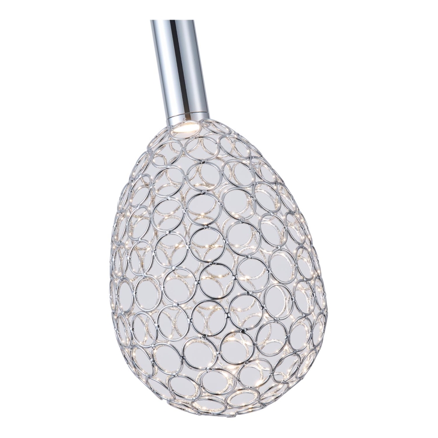 LED Csillár zsinóron LED/6,3W/230V 3000K fényezett króm átm. 14 cm