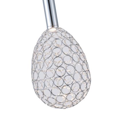 LED Csillár zsinóron LED/6,3W/230V 3000K fényezett króm átm. 14 cm