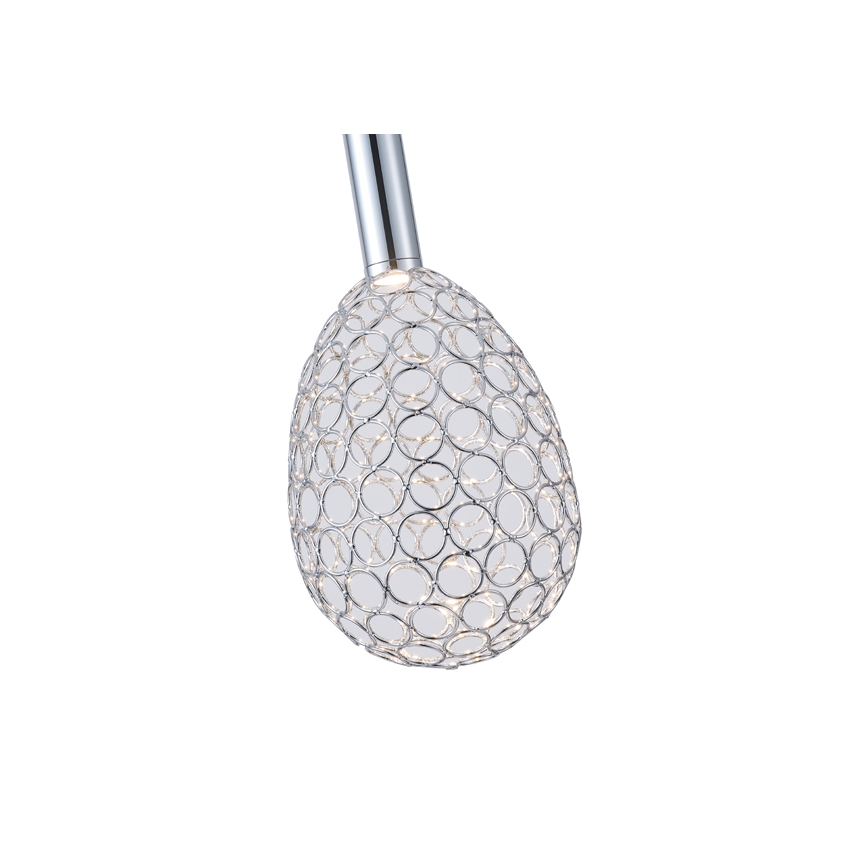 LED Csillár zsinóron LED/6,3W/230V 3000K fényezett króm átm. 14 cm