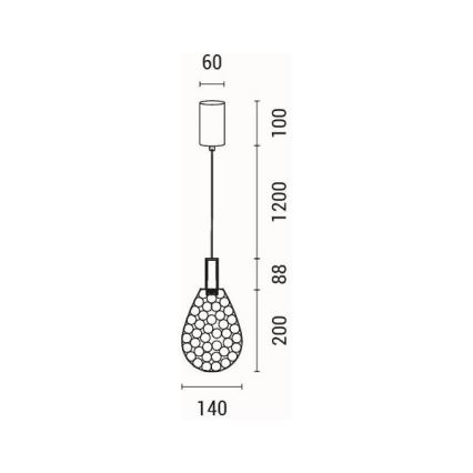 LED Csillár zsinóron LED/6,3W/230V 3000K fényezett króm átm. 14 cm