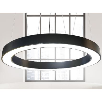 LED Csillár zsinóron LED/60W/230V 4000K átm. 120 cm fekete