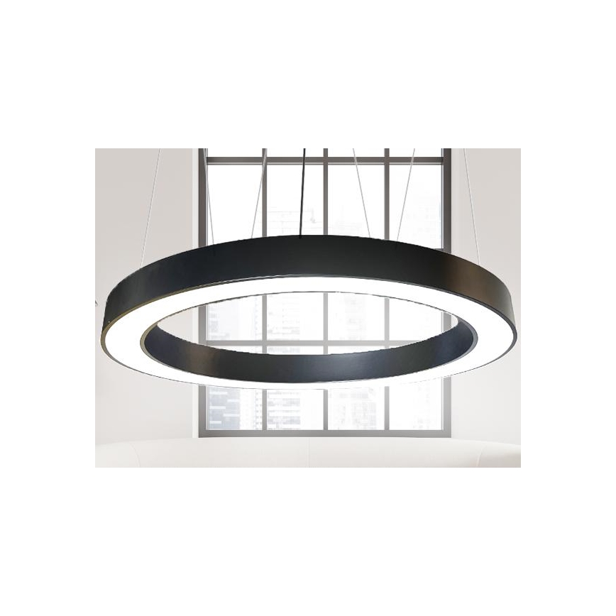 LED Csillár zsinóron LED/60W/230V 4000K átm. 120 cm fekete