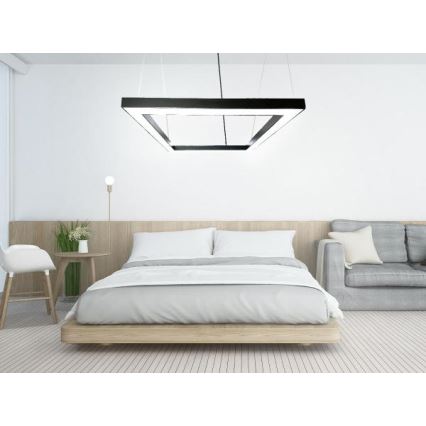 LED Csillár zsinóron LED/80W/230V 4000K 120x120 cm fekete
