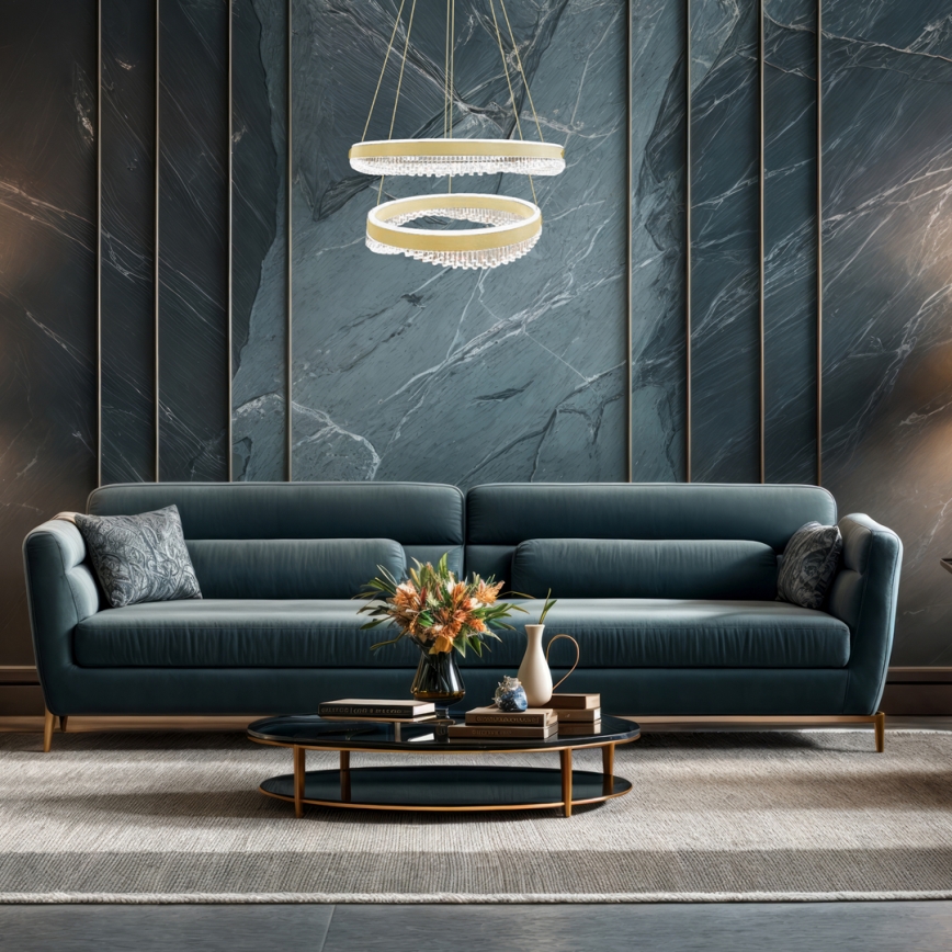 LED Csillár zsinóron LED/85W/230V átm. 60 cm arany