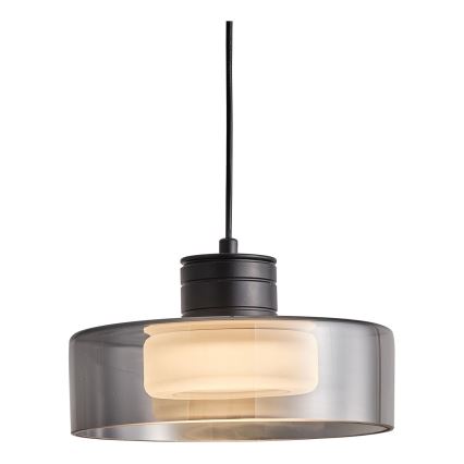 LED Csillár zsinóron LED/8W/230V 3000K fekete/füstös pr. 20 cm