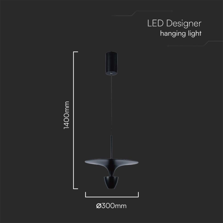 LED Csillár zsinóron LED/9W/230V 3000K fekete
