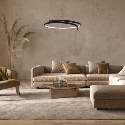 LED Csillár zsinóron LORENZO LED/35W/230V fekete