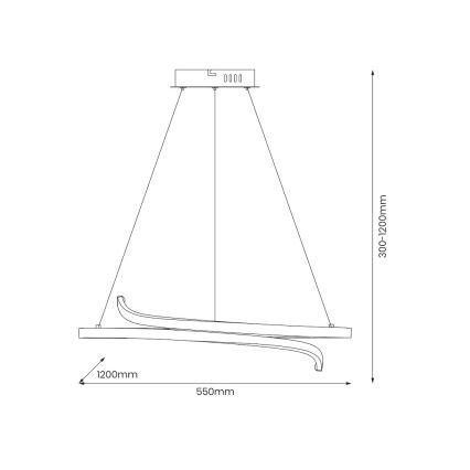 LED Csillár zsinóron LORENZO LED/35W/230V fekete