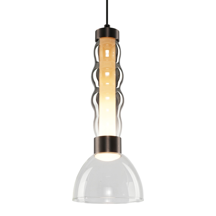 LED Csillár zsinóron LUCCO LED/13W/230V átm. 15 cm füstös