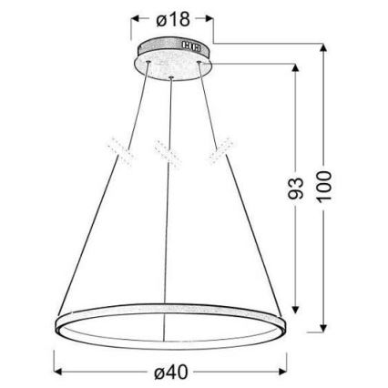 LED Csillár zsinóron LUNE LED/25W/230V