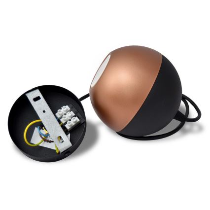 LED Csillár zsinóron MIDWAY 1xGU10/4,8W/230V fekete/réz