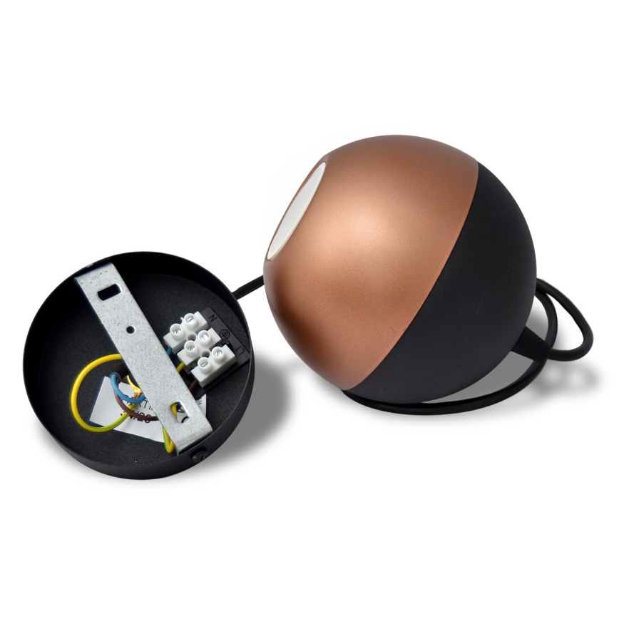 LED Csillár zsinóron MIDWAY 1xGU10/4,8W/230V fekete/réz