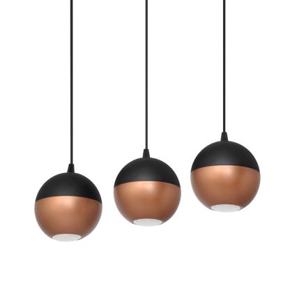 LED Csillár zsinóron MIDWAY 3xGU10/4,8W/230V fekete/réz