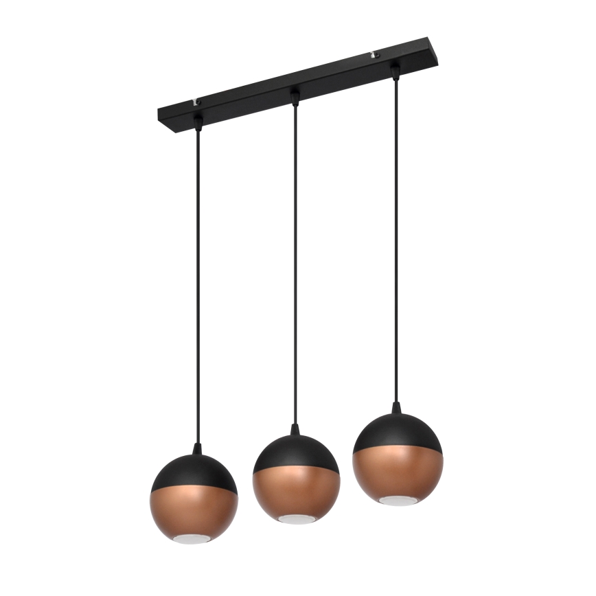 LED Csillár zsinóron MIDWAY 3xGU10/4,8W/230V fekete/réz