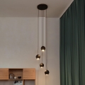 LED Csillár zsinóron MIDWAY 4xGU10/4,8W/230V fekete