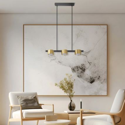 LED Csillár zsinóron MIRELLA 3xGX53/6W/230V arany/fekete