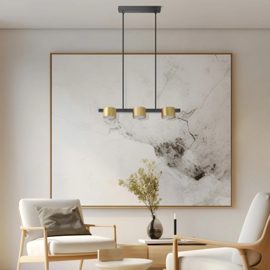 LED Csillár zsinóron MIRELLA 3xGX53/6W/230V arany/fekete