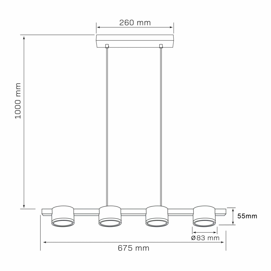 LED Csillár zsinóron MIRELLA 4xGX53/6W/230V arany/fekete