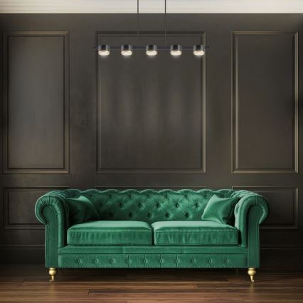 LED Csillár zsinóron MIRELLA 5xGX53/6W/230V fekete