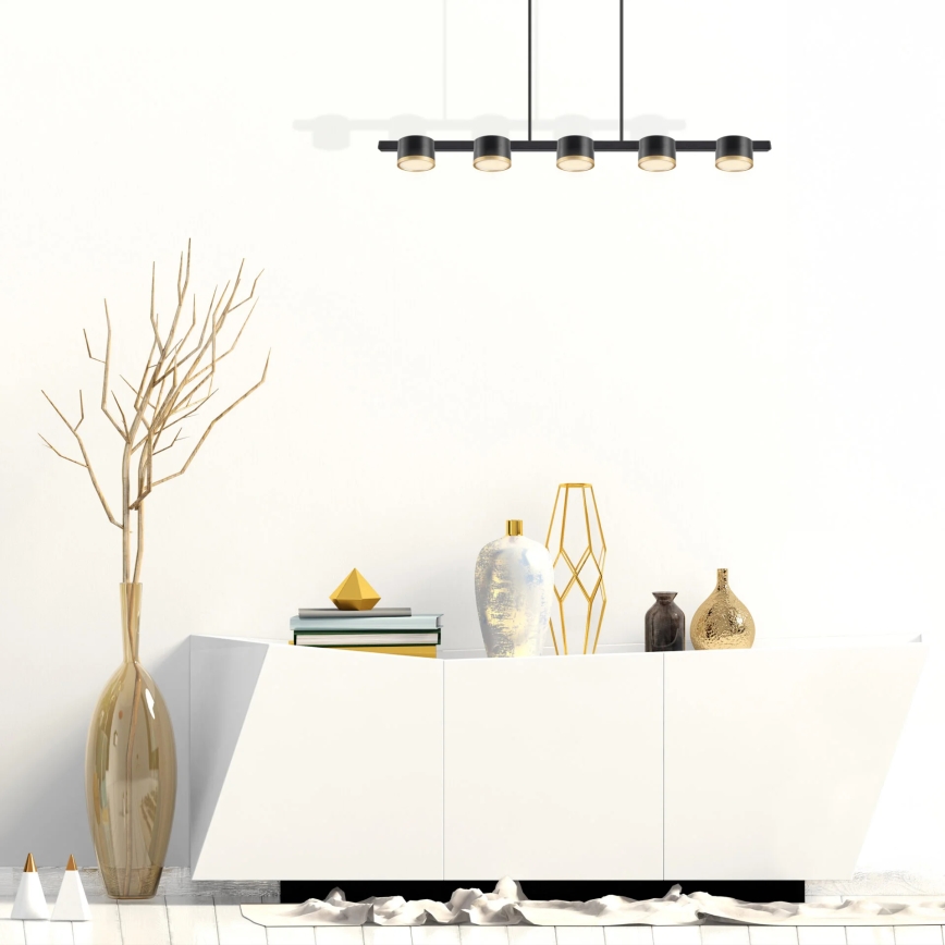 LED Csillár zsinóron MIRELLA 5xGX53/6W/230V fekete