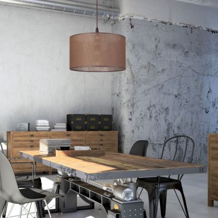 LED Csillár zsinóron NOEL 1xE27/60W/230V barna