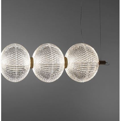 LED csillár zsinóron PELLUCID LED/23W/230V arany/átlátszó