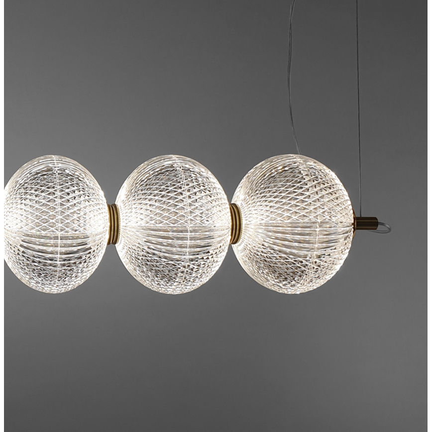 LED csillár zsinóron PELLUCID LED/23W/230V arany/átlátszó