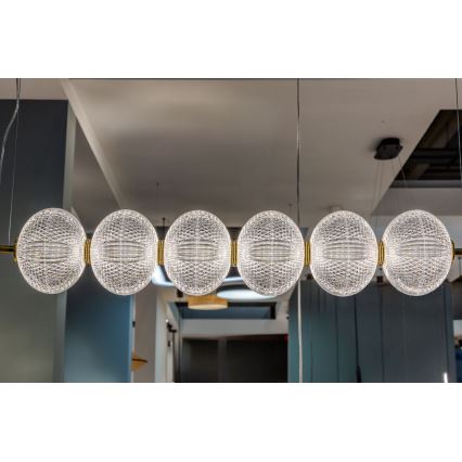LED csillár zsinóron PELLUCID LED/23W/230V arany/átlátszó