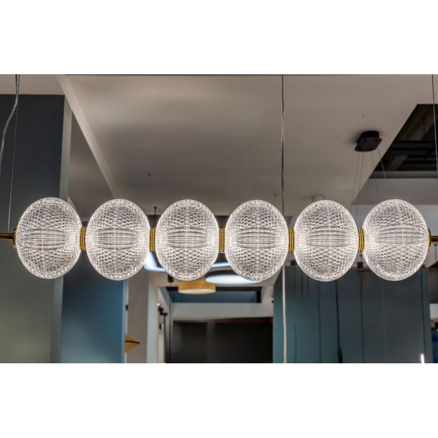 LED csillár zsinóron PELLUCID LED/23W/230V arany/átlátszó